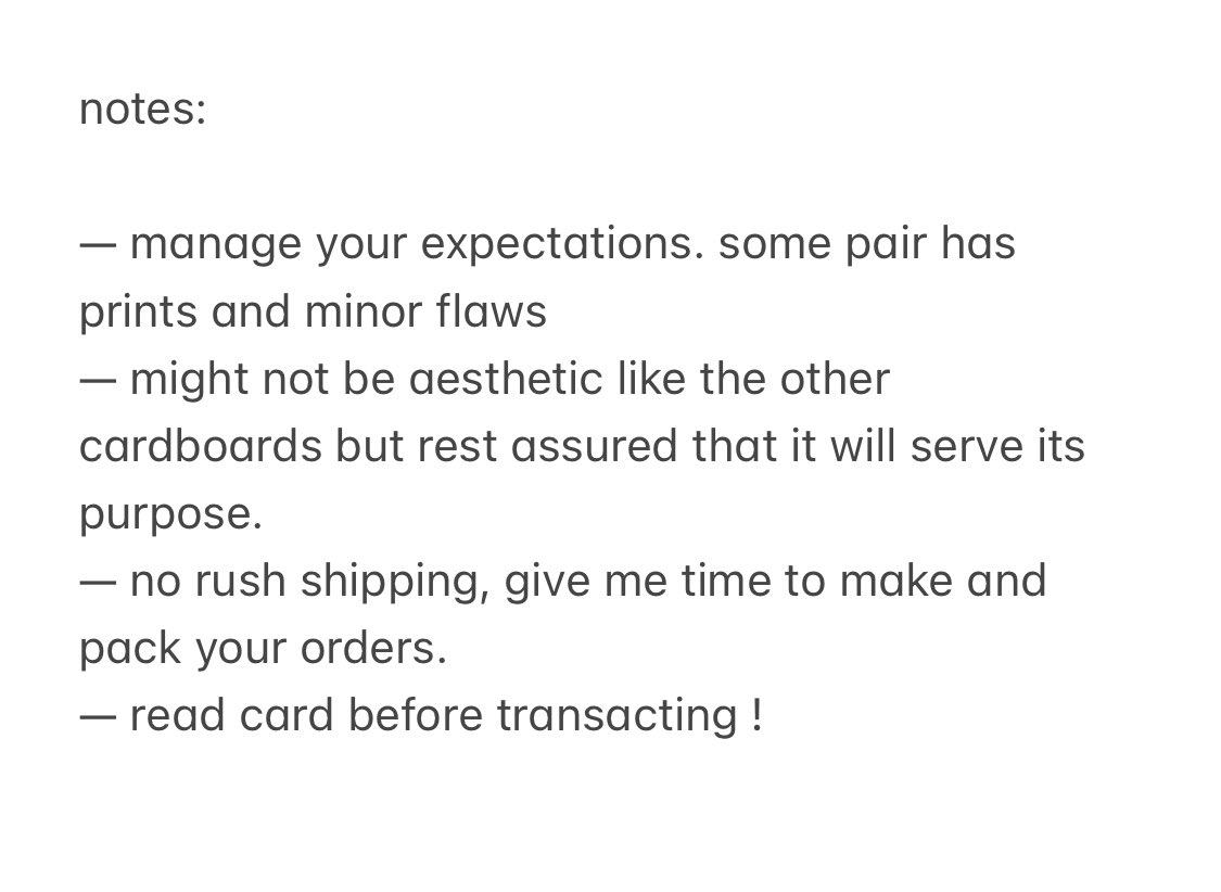 mkIhauls's tweet photo. ୨୧ wts / lfb …

   pre-cut double walled carton
   P3 per pair (no min orders) 

   dop: payo - 3 days reservations.

    ⟢ mop : Gcash
    ⟢ mod : sco / direct ggx
    ⟢ dm to claim !

rcbt: https://t.co/PoblRepj4U https://t.co/h4MgGES1wI