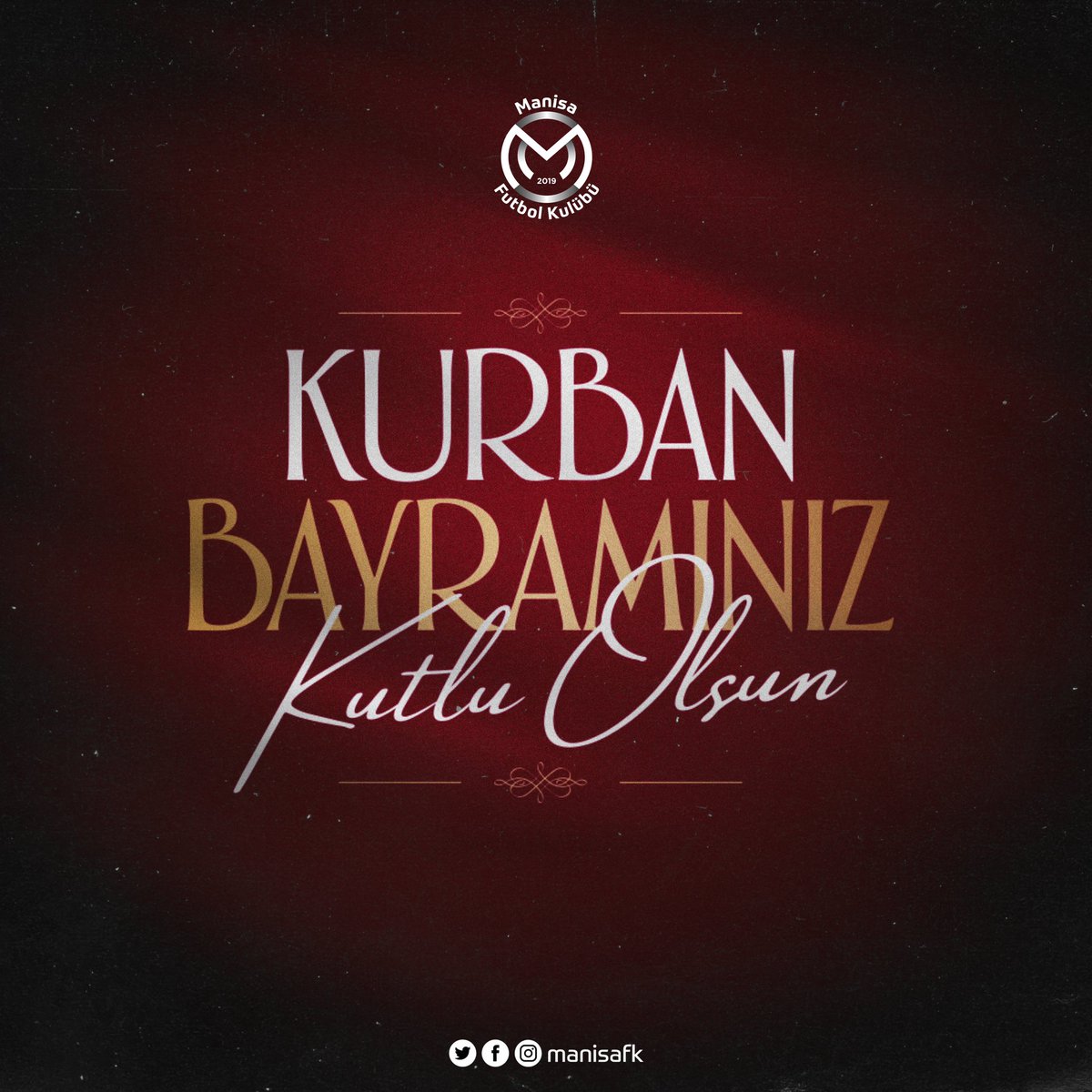 ManisaFK's tweet photo. Tüm İslam aleminin #KurbanBayramı’nı tebrik eder; barış, kardeşlik ve mutluluk getirmesini temenni ederiz. https://t.co/BwHjIPtZ3q