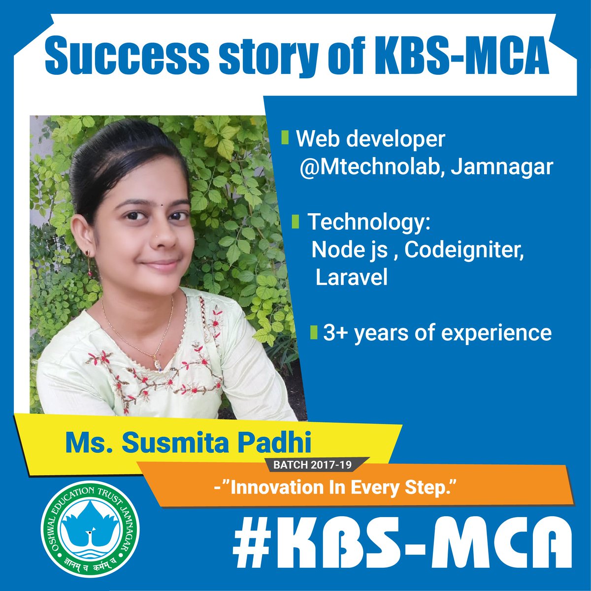 #Susmita_Padhi
#An_Alumnus_of_JVIMS
#Web_developer
#Jamnagar
#JVIMS_Memories
#JVIAMS
#MCA
#JVIMS_MCA_College
#MCA_in_Jamnagar