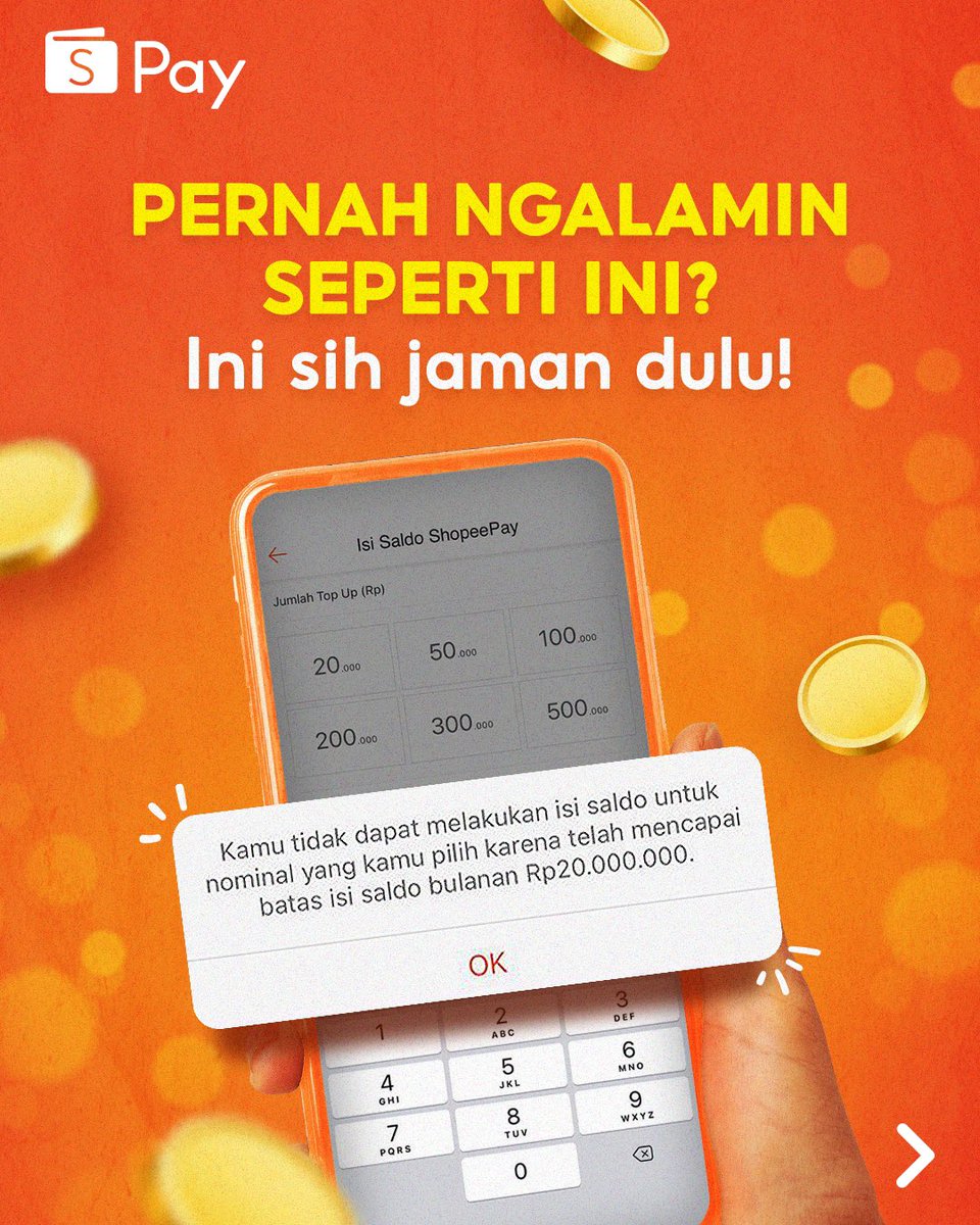 ShopeePay_ID's tweet photo. Siapa yang pernah ngalamin kaya gini?😂
Sekarang khusus pengguna ShopeePay Plus, gak akan ngalamin kayak gini lagi karena kamu bisa nikmati bertransaksi dengan ShopeePay hingga 40JT!😍
Yuk, upgrade ke #ShopeePayPlus sekarang juga! 🎉
#TransferPakaiShopeePay #GratisTanpaBatas https://t.co/MvEwCjcpWB