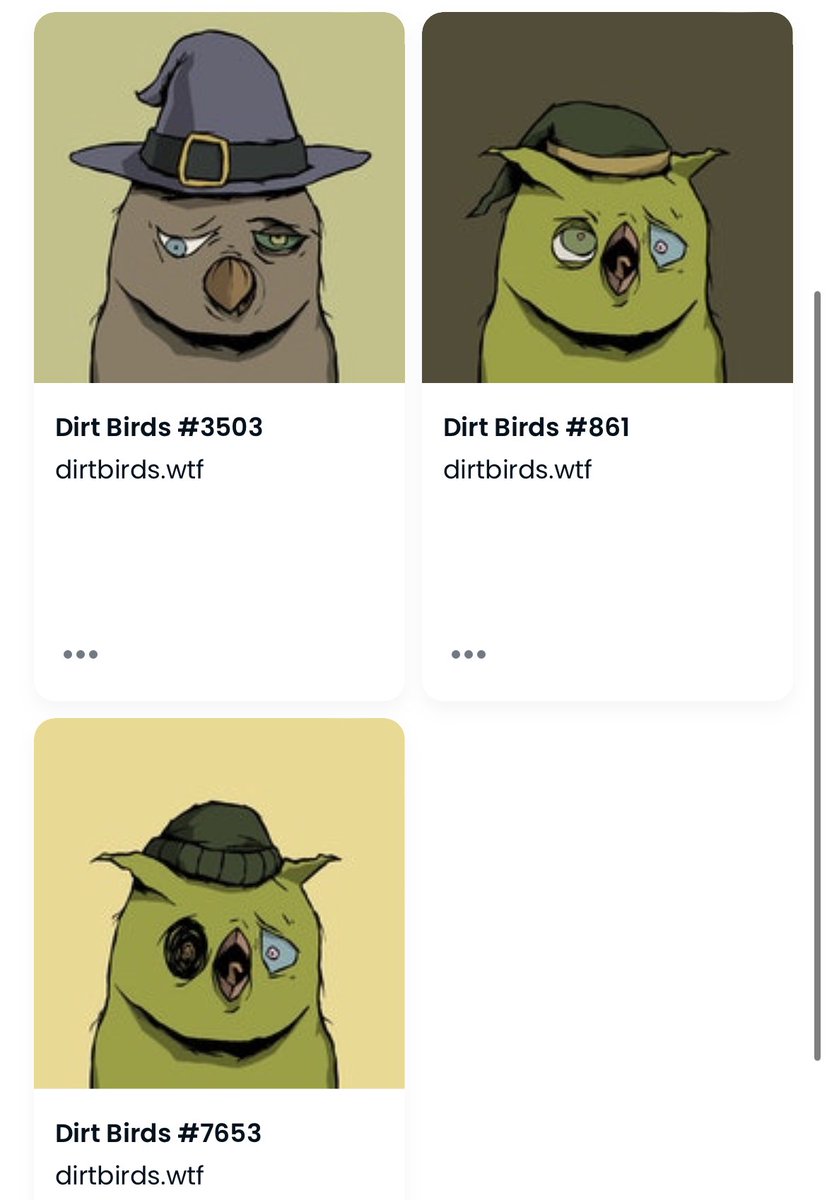 Think <a href="/goblintownwtf/">goblintown.wtf</a> x <a href="/moonbirds/">Moonbirds</a> 
I’m giving away 1 @Dirt_Birds_NFT to a lucky winner in 24hrs 🫡🦉❤️‍🔥 GL🤝
(Winners pick) 😍🏆
1. RT &amp; Like
2. Follow <a href="/badnftcollector/">badnftcollector❤️‍🔥🦅</a> &amp; @Dirt_Birds_NFT 
3. Tag 3 friends
#ₕₒₒₜₕₒₒₜ #Dirtbirds #NFTCommunity