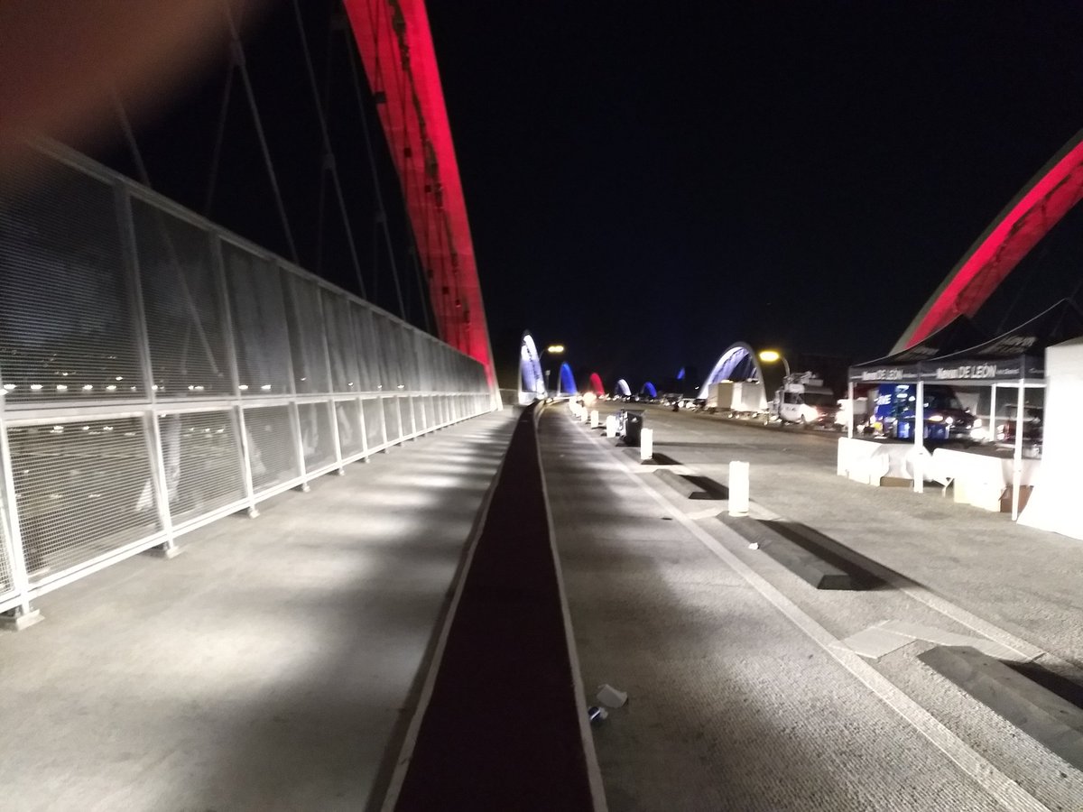 The newly lighted arches of the Sixth Street Viaduct.