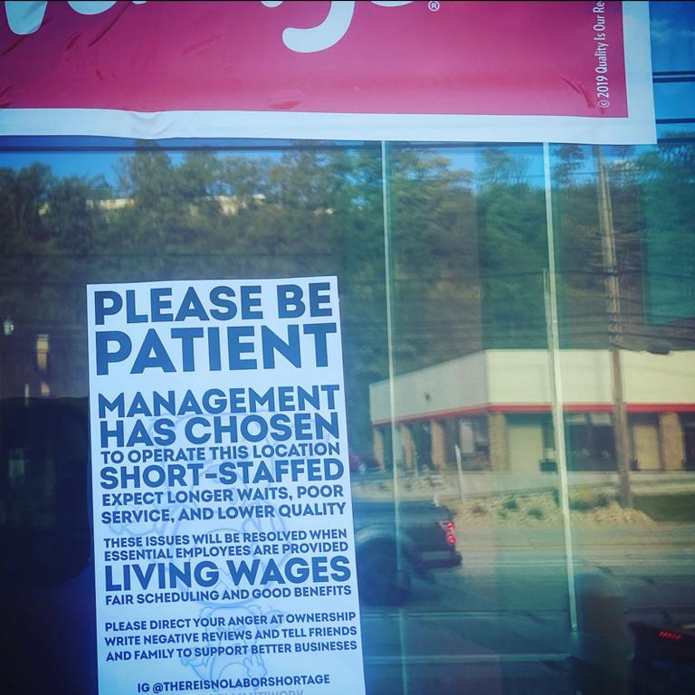 We need more signs like this in stores that claim to be suffering from a "labor shortage."