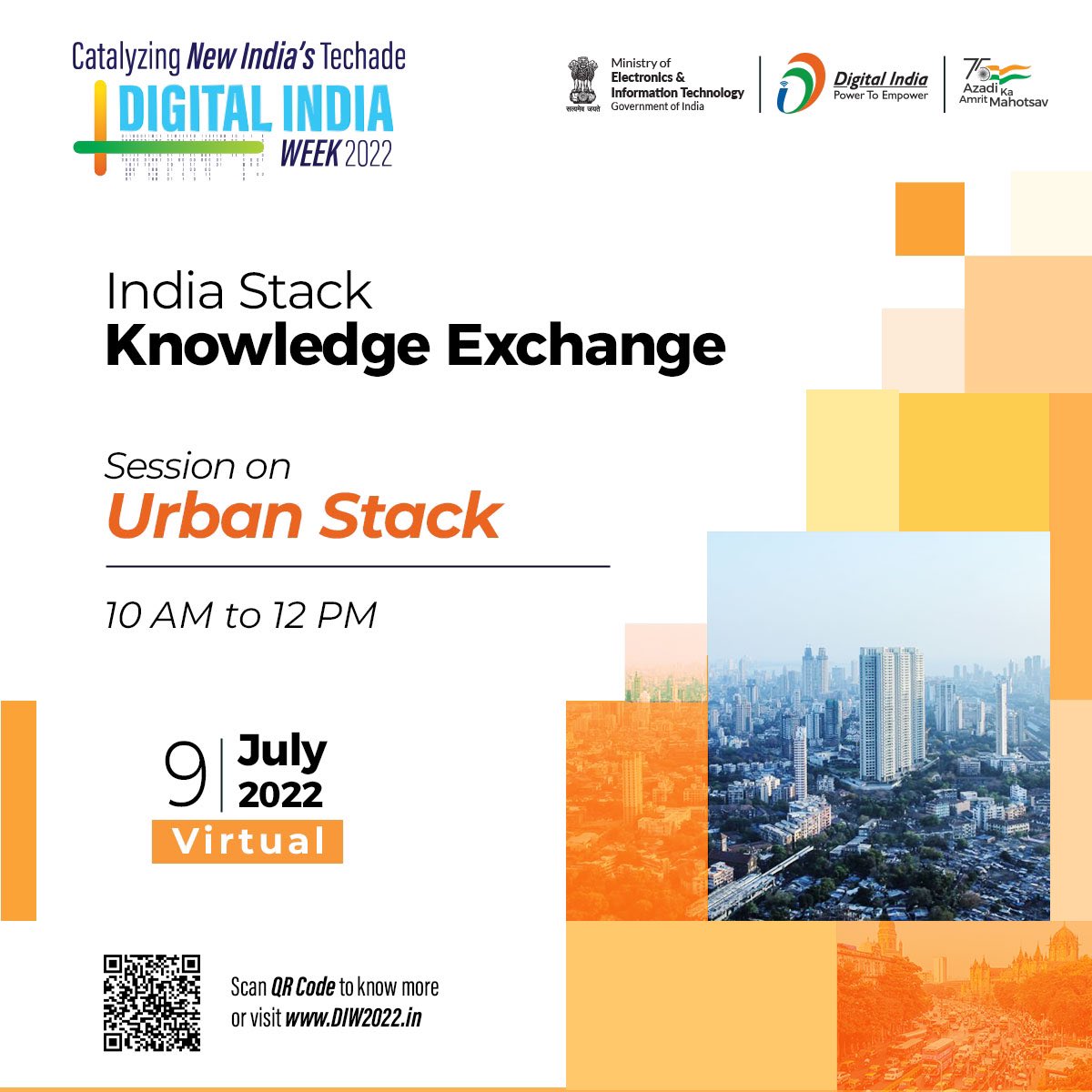 _DigitalIndia's tweet photo. #UrbanStack @ #IndiaStack Knowledge Exchange
Know about #DigitalIndia initiatives like Smart Cities Mission, DIGIT, IUDX, Logistics & more. #DIW2022
▶️ https://t.co/662My0HzRP
⏲️ 10 AM - 12 PM
@SmartCities_HUA @MoHUA_India @PMAYUrban @IndiaIudx @Logistics_MoCI https://t.co/SHQX1B7bWY