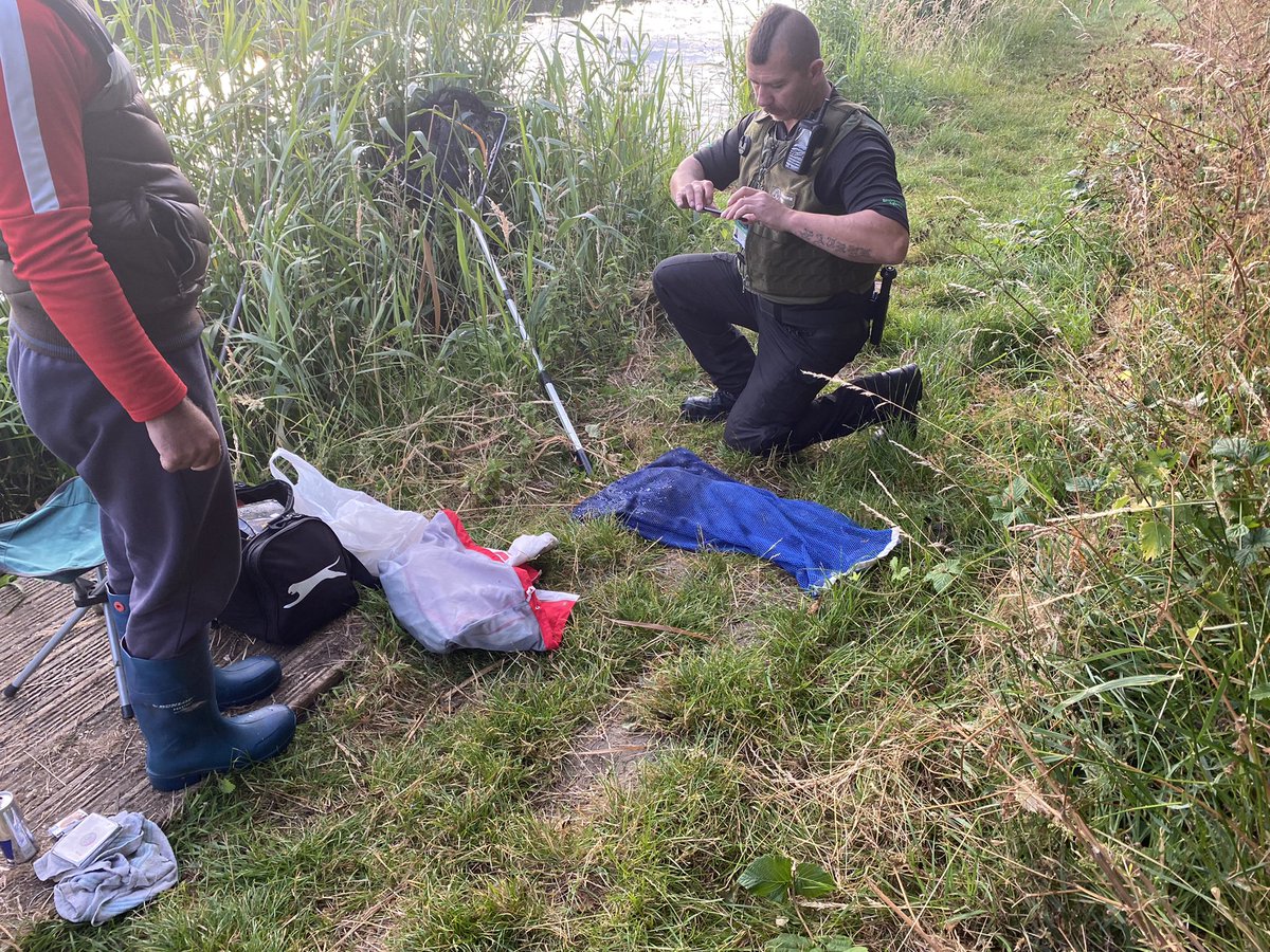 Always say it, early bird catches the worm, well this chap, net of eels, kit seized and reported, you must return eels once caught back to the water straight away unharmed - these are critically endangered species