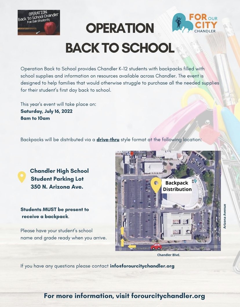 ChandlerCARECtr's tweet photo. This is a great time to remind families who could use help fulfilling those lists about #operationbacktoschool for #Chandler and @ChandlerUnified students! https://t.co/5hNJVYdjfv