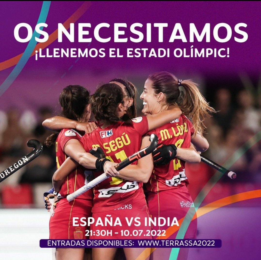 🏟LLENEMOS EL ESTADIO🏟
Desde #PenaltyCornerTV también nos unimos a la campaña de <a href="/rfe_hockey/">RFEH Hockey</a> para llenar el Estadi Olímpic de Terrassa para apoyar a las #Redsticks en su partido ante India. ¡Vamos <a href="/AbsolutaFem/">RedsticksHockeyFem</a> !

#Terrassa2022 | #HWC2022