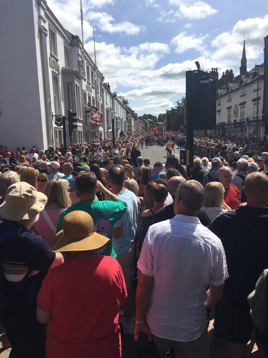 MikeJKelly1962's tweet photo. The view from Elvet Bridge down Old Elvet at the Durham Miners Gala where there’s huge crowds https://t.co/5ygRKXlJzy