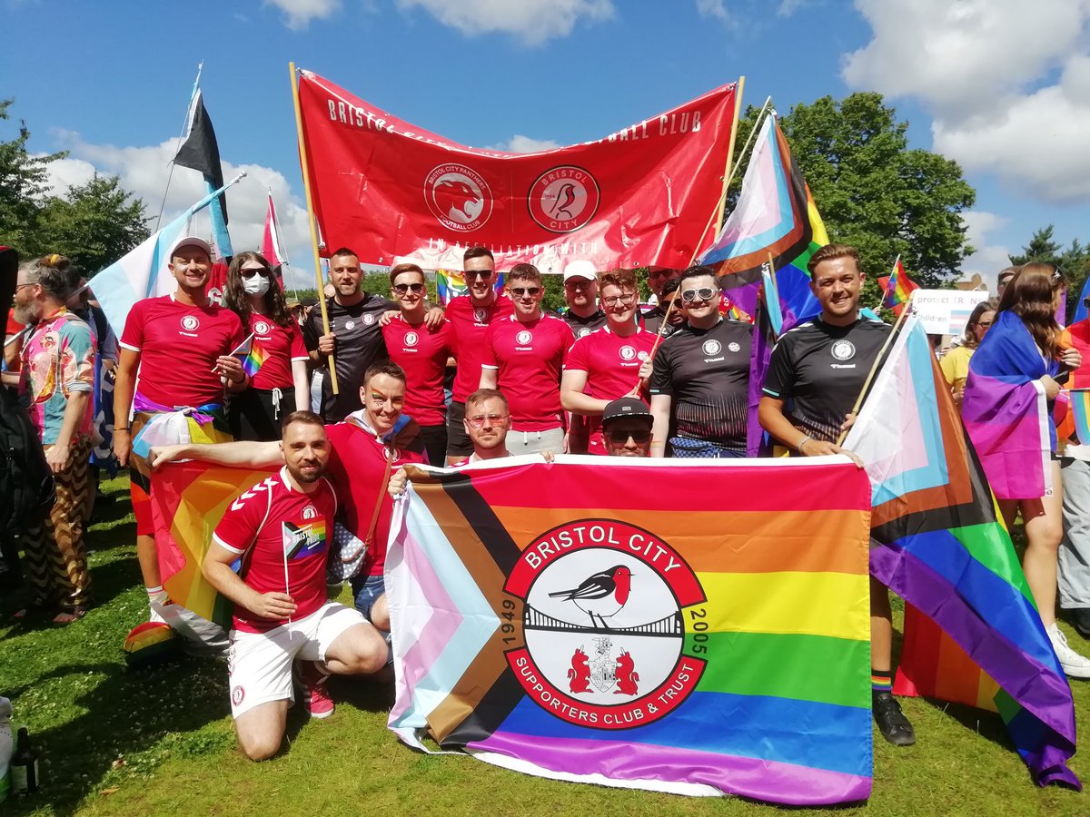 We're here with <a href="/RobinsFound/">Bristol City Robins Foundation</a> and <a href="/BristolCitySCT/">Bristol City Supporters Club & Trust</a> for <a href="/BristolPride/">Bristol Pride</a>! So good to be back in person after 3 years!!! 🏳️‍🌈⚽🏳️‍⚧️ #footballforall