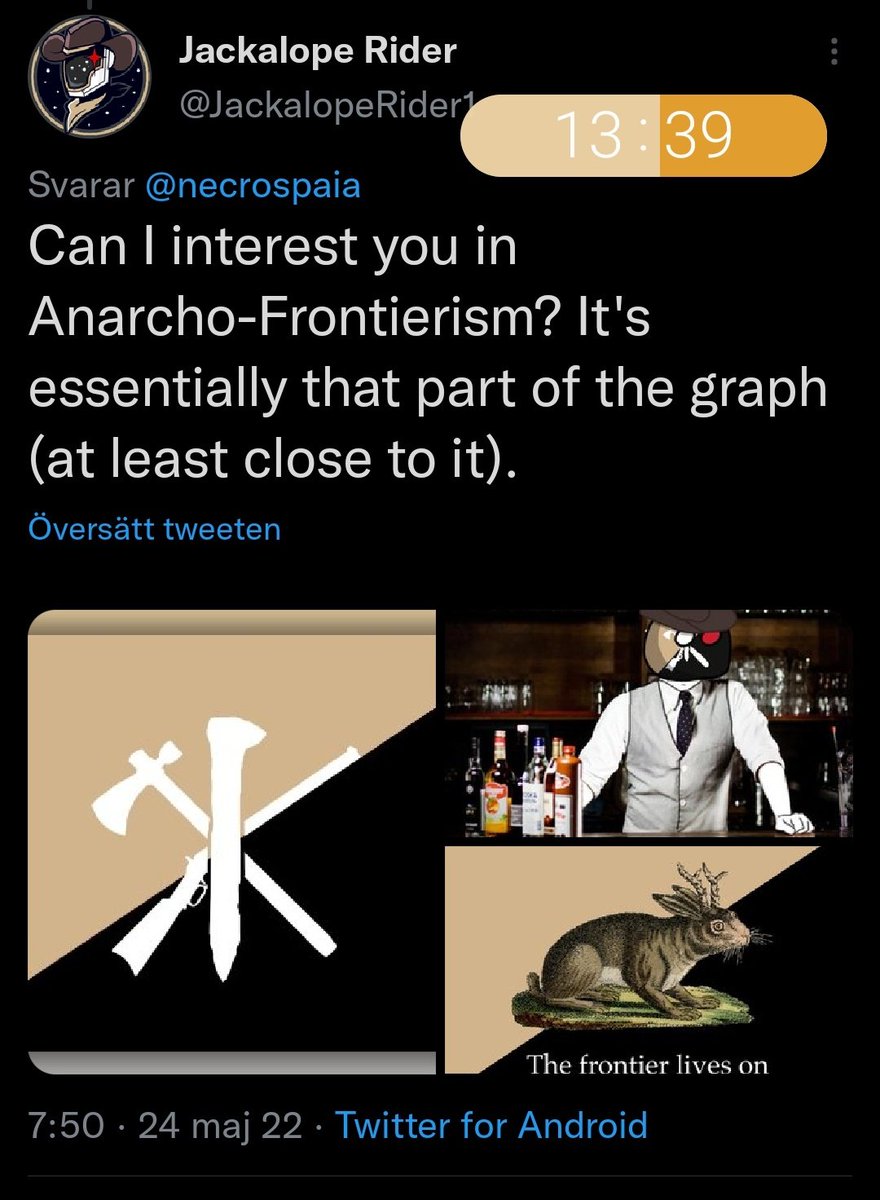 aPebbleInTheSky's tweet photo. I saw this bs again. This lowkey fascinates me because it shows how ancapism &amp; propertarianism in general cannot imagine a world without a state. The frontier only exists if there is an empire, a state. The frontier is a formation of immense state violence. I am not even https://t.co/awPiaGxI0Z