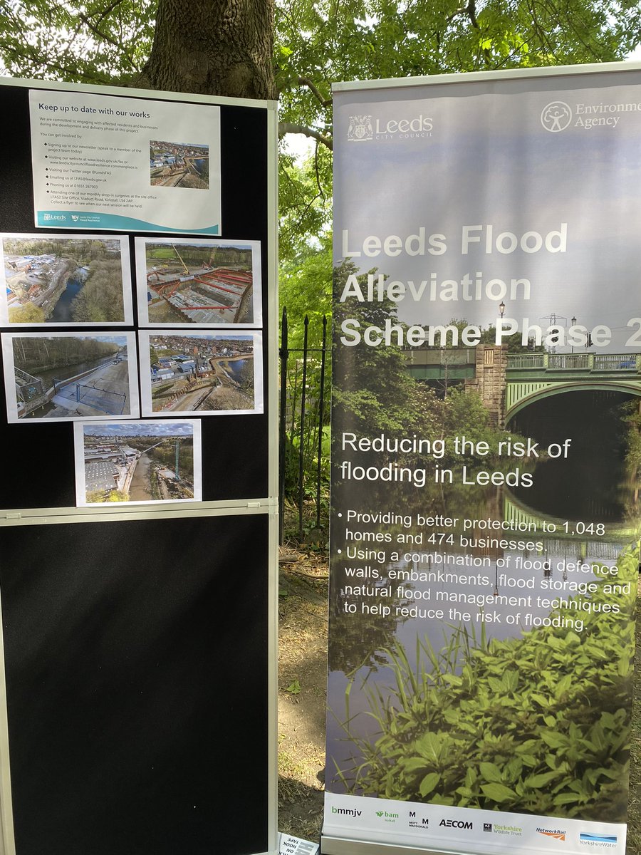 Staff here to answer all your questions on what’s happening with the planned Flood Alleviation Scheme. Here till 4pm <a href="/KirkstallAbbey/">Kirkstall Abbey</a> come and ask us a question 🙋‍♀️ 😀
