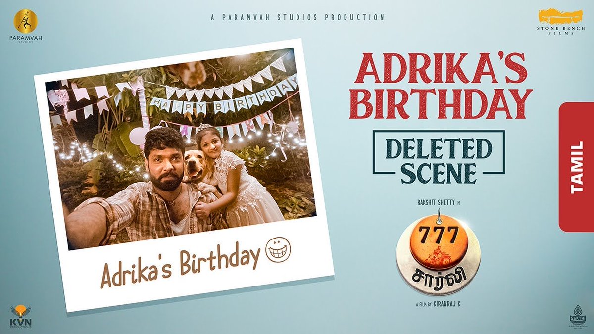 CineTimee's tweet photo. #777Charlie ! Adrika’s Birthday Deleted Scene !
➡️ https://t.co/F5HMLF2tZX
#777CharlieDeletedScene ! @rakshitshetty ! @Kiranraj61 !
#CineTimee ! https://t.co/T8eTCF9KZT