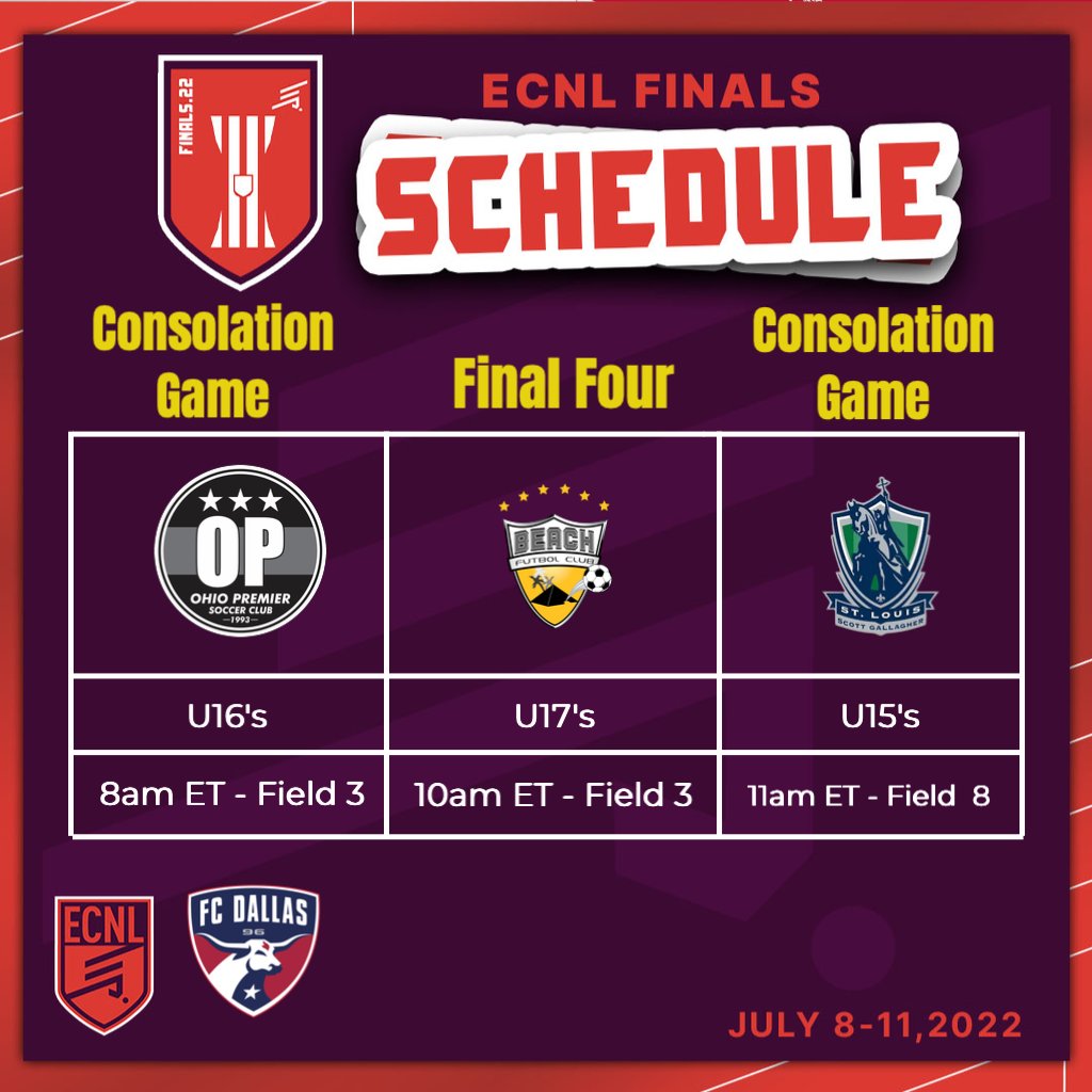 GAMEDAY! 3 games today. Our @06_fcd_ecnl and @fcdallas_07ecnl will play Ohio Premier and SLSG Navy in the Consolation Games while our @fcdallas05ecnl kick off at 10am ET against Beach FC in the Final Four! Let's go ladies!!!

#DTID <a href="/ecnlgirls/">ECNL Girls</a> <a href="/topdrawersoccer/">TopDrawerSoccer</a> <a href="/soccerwire/">soccerwire</a>