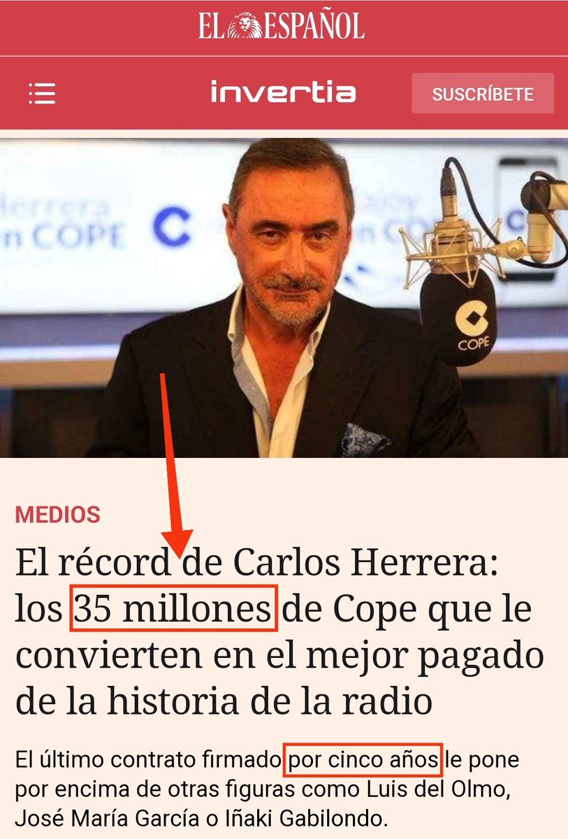 Esto es lo que le pagan los obispos al mercenario Carlos Herrera para convencerte de que quizás cobras demasiado.

Estaría bien que lo supiese mucha gente.
👇