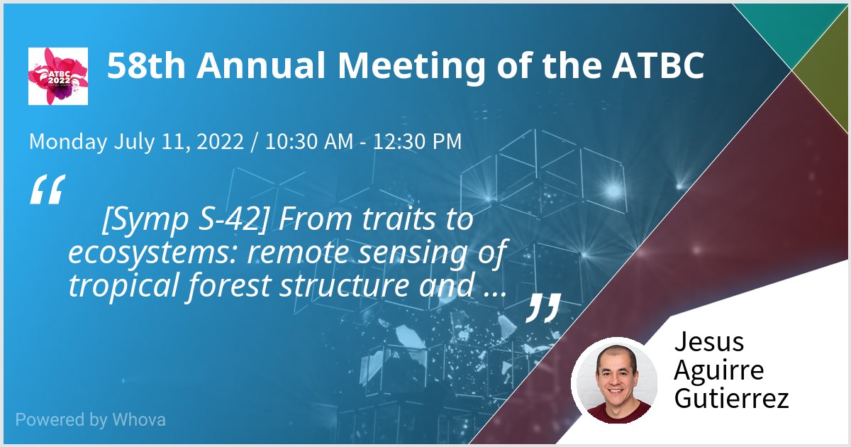 I am speaking at 58th Annual Meeting of the ATBC. Please check out my talk if you're attending the event! #atbc2022 #atbc #tropicalconservation #tropicalecology - via #Whova event app