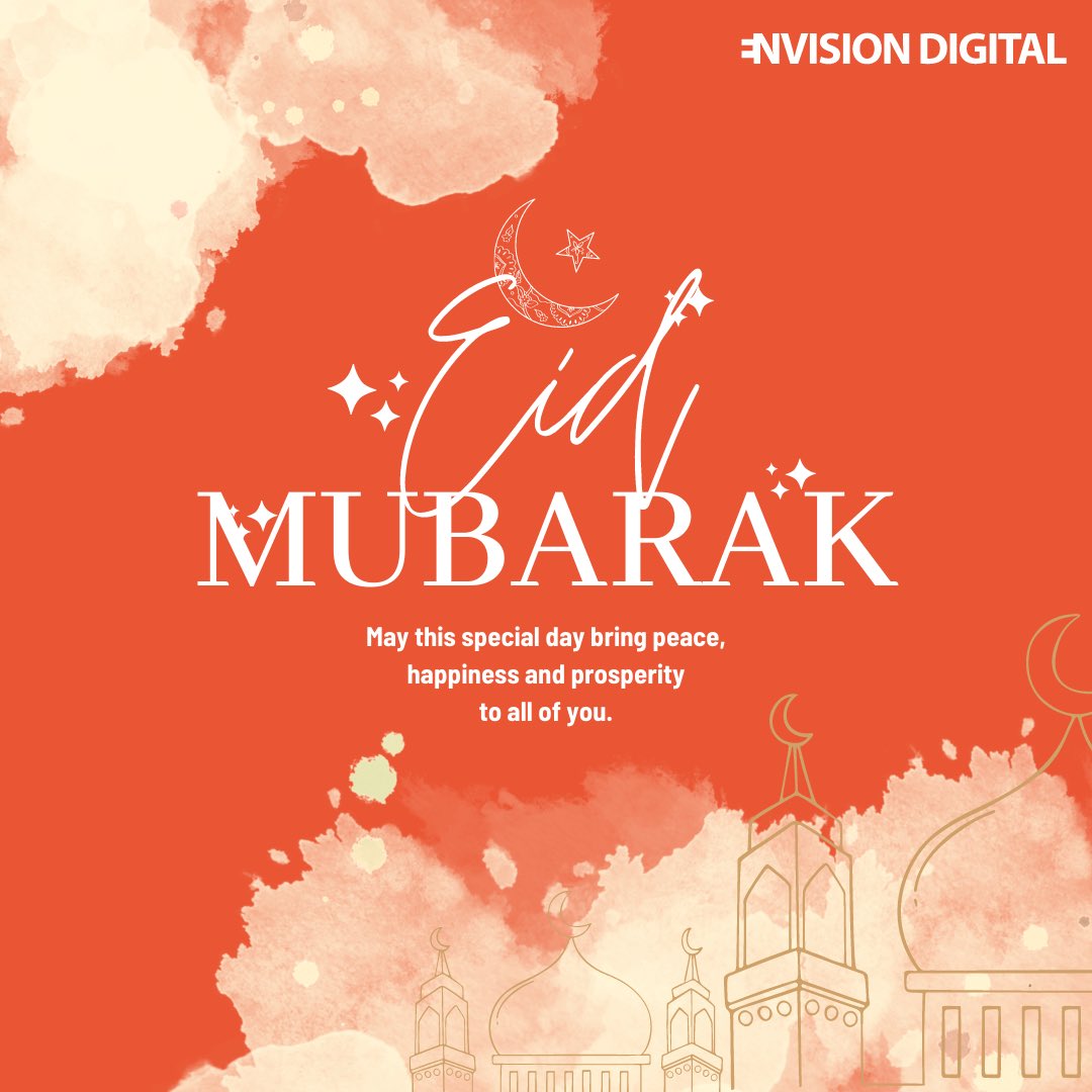 envisiondig's tweet photo. Happy Eid Mubarak to all our Muslim friends! 🕌🌙 May this special day bring you nothing but joy and happiness to you and your families🥳❤️
#eidmubarak #eidaladha #envisiondigital https://t.co/Fvg5xMlFzI