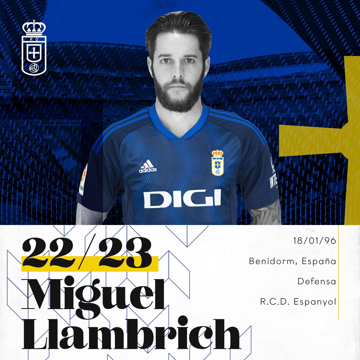 RealOviedo's tweet photo. #BienvenidoMiguelón 🤝 @RCDEspanyol

#RealOviedo 🔵⚪