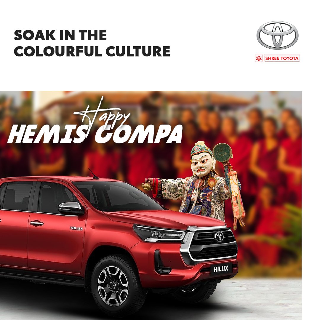 ShreeToyotaJmu's tweet photo. Soak in the colourful culture of #Ladakh, the #HemisFestival way, and celebrate the spirit of Holiness.
#TseChu
#HemisGompa
#ShreeToyota
#ToyotaIndia
#Jammu https://t.co/NeiWopvvml