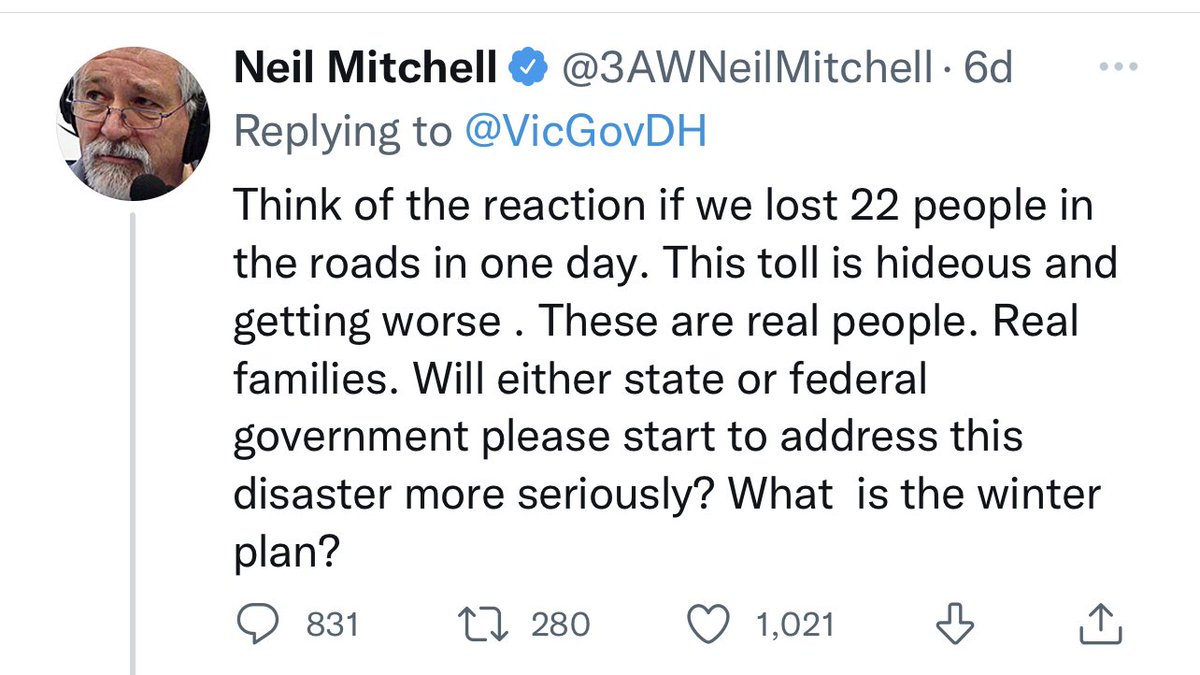 TCS1983's tweet photo. Australia has one of the highest vaccination rates in the world, but PR Guy and fear mongering old @3AWNeilMitchell are still carrying on about masks. Just stay down at Flinders Neil, like you did during lockdowns, don’t see anyone, and you’ll be fine. #istandwitheddie https://t.co/ECT0remaU7