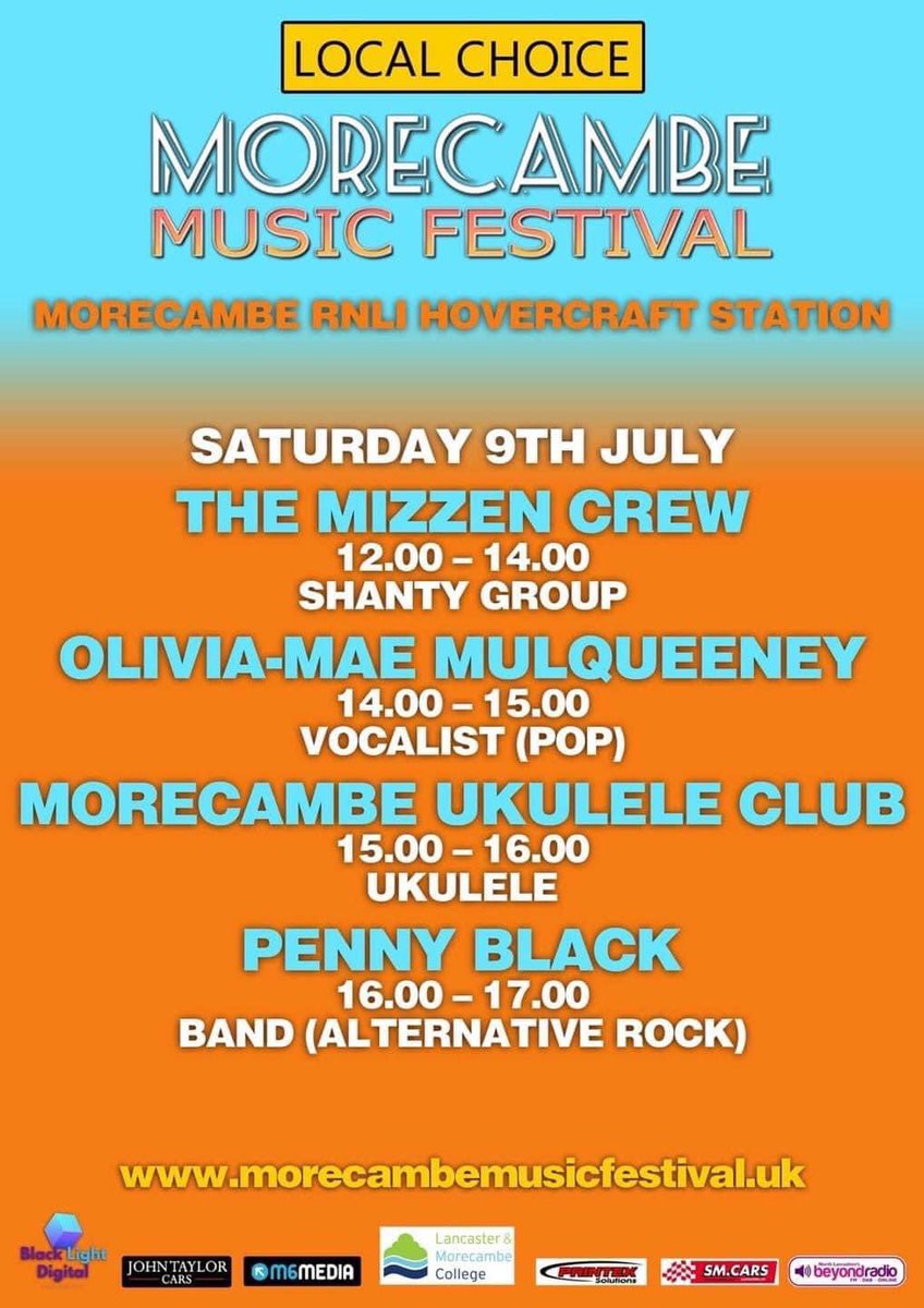 It’s today!! See you at the station (near the midland hotel) 🎼 #morecambemusicfestival #rnli #music #venue #cakes #sunshine