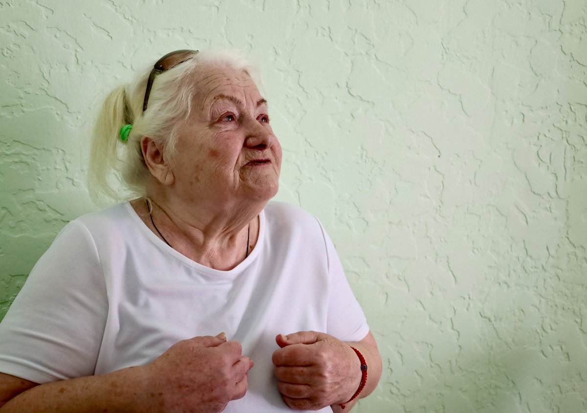ICRC_ua's tweet photo. “I was paralyzed with fear, shaking and sweating- I was in a traumatized state.”

We met Valentina in Serhiivka. 
Her apartment was destroyed, her legs and arms, injured. Because of the shock, she suffered a stroke. https://t.co/cYmE3waJIO