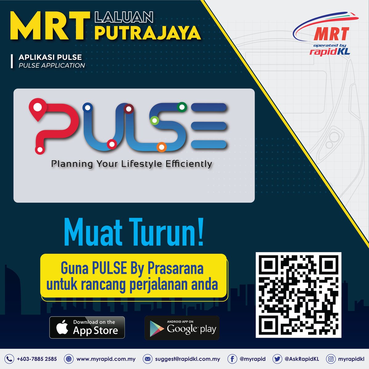 askrapidkl's tweet photo. MRT Laluan Putrajaya Fasa 1 (Kwasa Damansara - Kampung Batu) kini dibuka.
Nikmati perjalanan percuma sehingga 15 Julai 2022 di kesemua rangkaian perkhidmatan #RapidKL.
Tunggu apa lagi #jomnaikmrt
#KamiBawaAnda
#PYLINEPHASE1 https://t.co/b7zHFzg6zj
