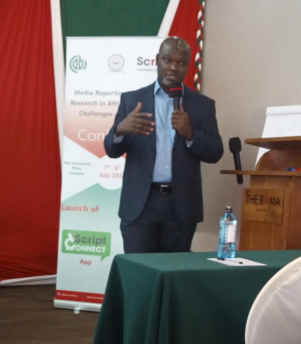 KenyaEditors's tweet photo. Journalists MUST find information that is relevant to the audience they serve, verify it and deliver it in formats that are accessible and understandable while showing evidence of verification ~ KEG President Churchill Otieno at a conference on Media Reporting in Moi University. https://t.co/Bpjl4hqm9a