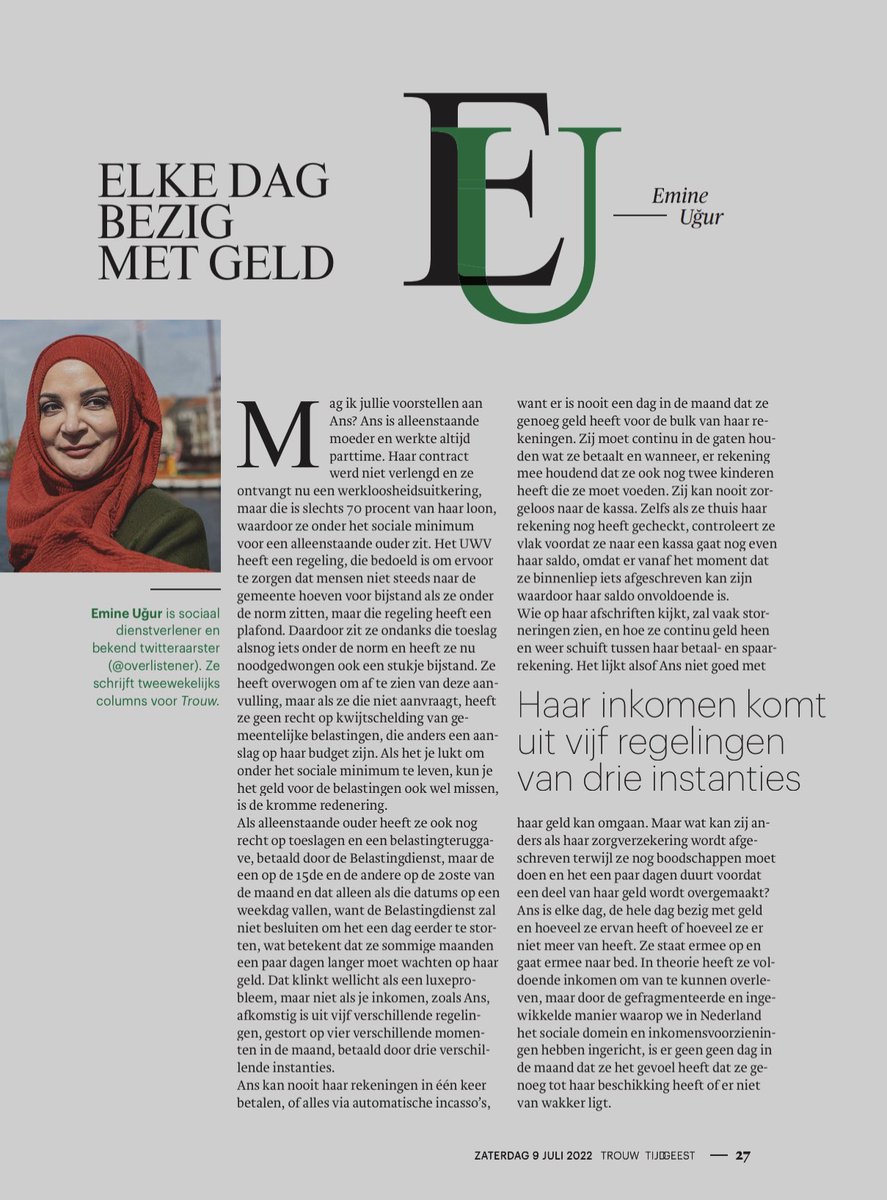 overlistener's tweet photo. Mijn column van 9 juli 2022.

Over wat de fragmentatie van inkomensvoorzieningen doet met mensen die er afhankelijk van zijn. https://t.co/I9OyuA3iWp