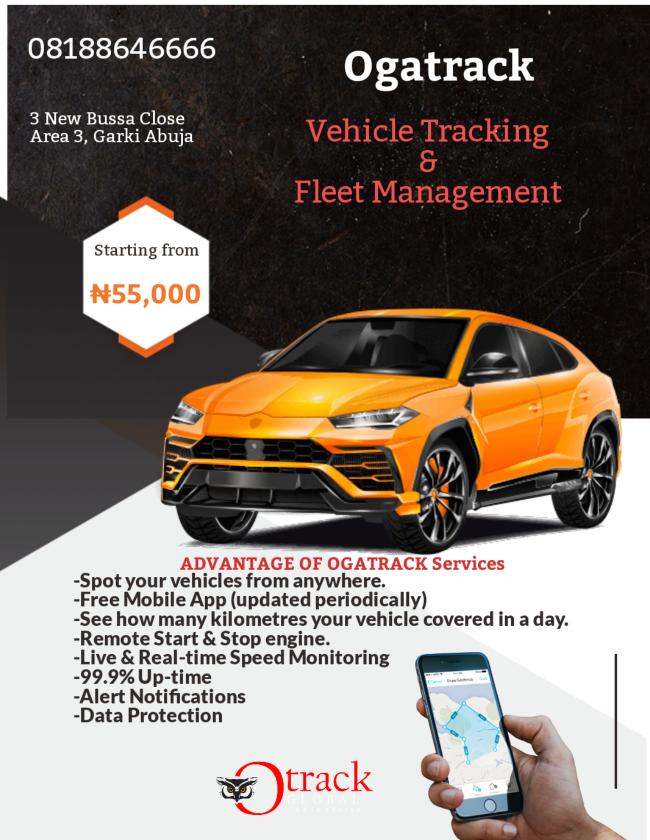 ufedotv's tweet photo. Protect yourself and your asset with @Ogatrack by @Powerversetech Ltd.
Our GPS vehicle tracking and fleet management solution comes with a 30-day money-back guarantee.

#banRenoOmokri #internetdown Chioma Malami Odumeje #Ambode Deji Adeyanju #bumbum #Ogatrack #Cartracking #GPS https://t.co/Zs3vuCrDPR