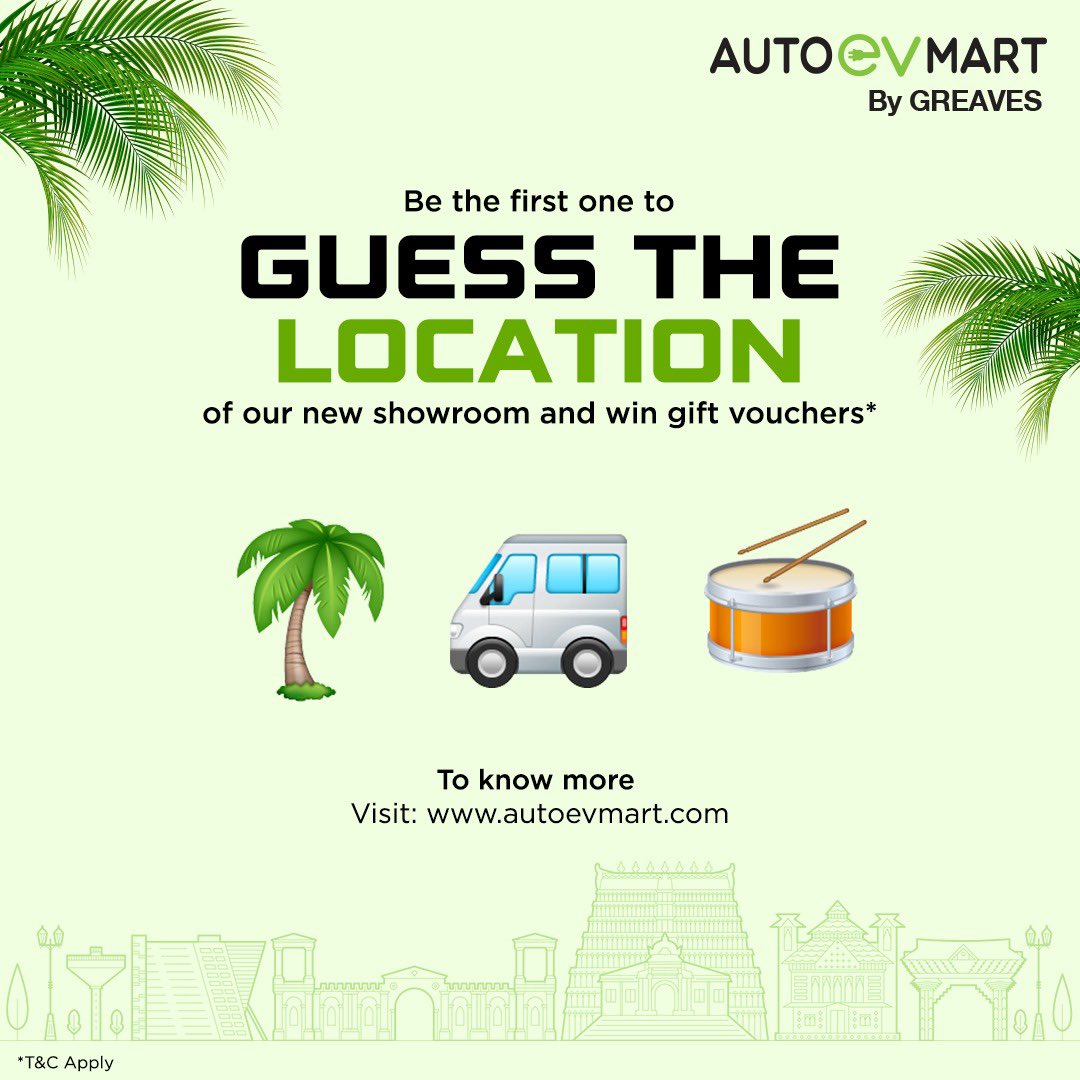 We are opening a multi-brand #EV store here. Can you guess the location?

Hint: This place is called the 'Evergreen city of India.'

Guess the correct answer and stand a chance to win an exciting gift voucher!
