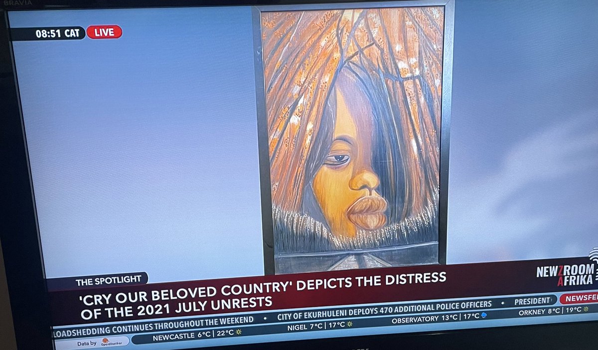 @Newzroom405 thank you for having me this morning to share my story re the painting #crythebelovedcountry  one year on from the awful unrest in 🇿🇦 @GasantAbarder @UrbanLo @LesleyWells61 @MartinMyers @RJBenjamin @IrmaG @pjchudson @thisisSJKing