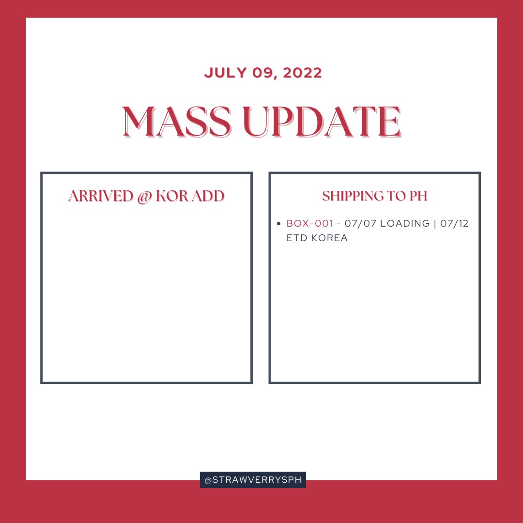 StrawVerrySPH's tweet photo. MASS UPDATE as of JULY 09, 2022

Please read carefully below ✨

Thank you for your patience and understanding 🤗💜

Don't hesitate to DM us if you have any concerns/questions.

#StrawVerryUpdates 🍓 https://t.co/dbJ50UnfUX