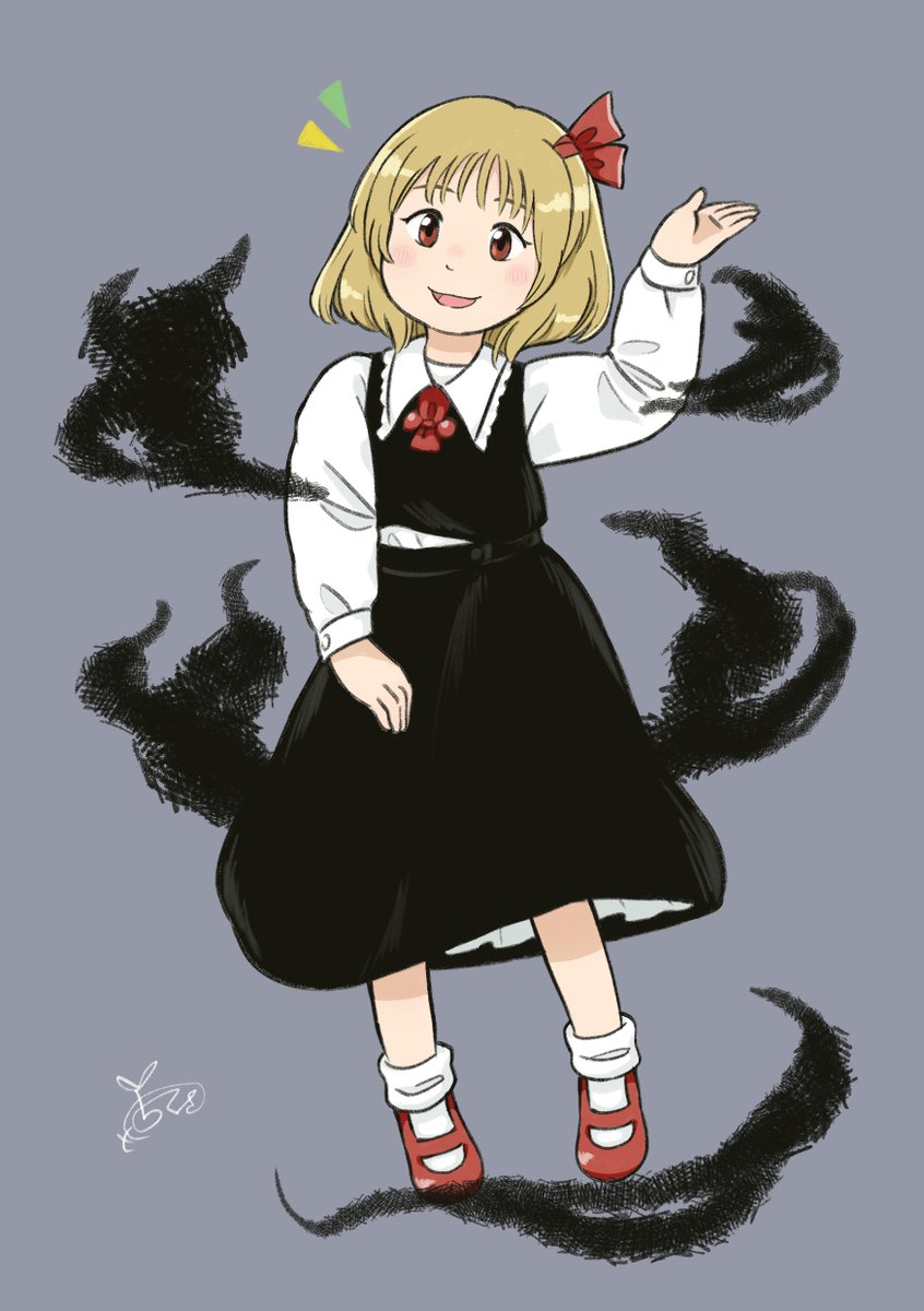 rumia 1girl blonde hair shirt red footwear skirt black skirt white shirt  illustration images