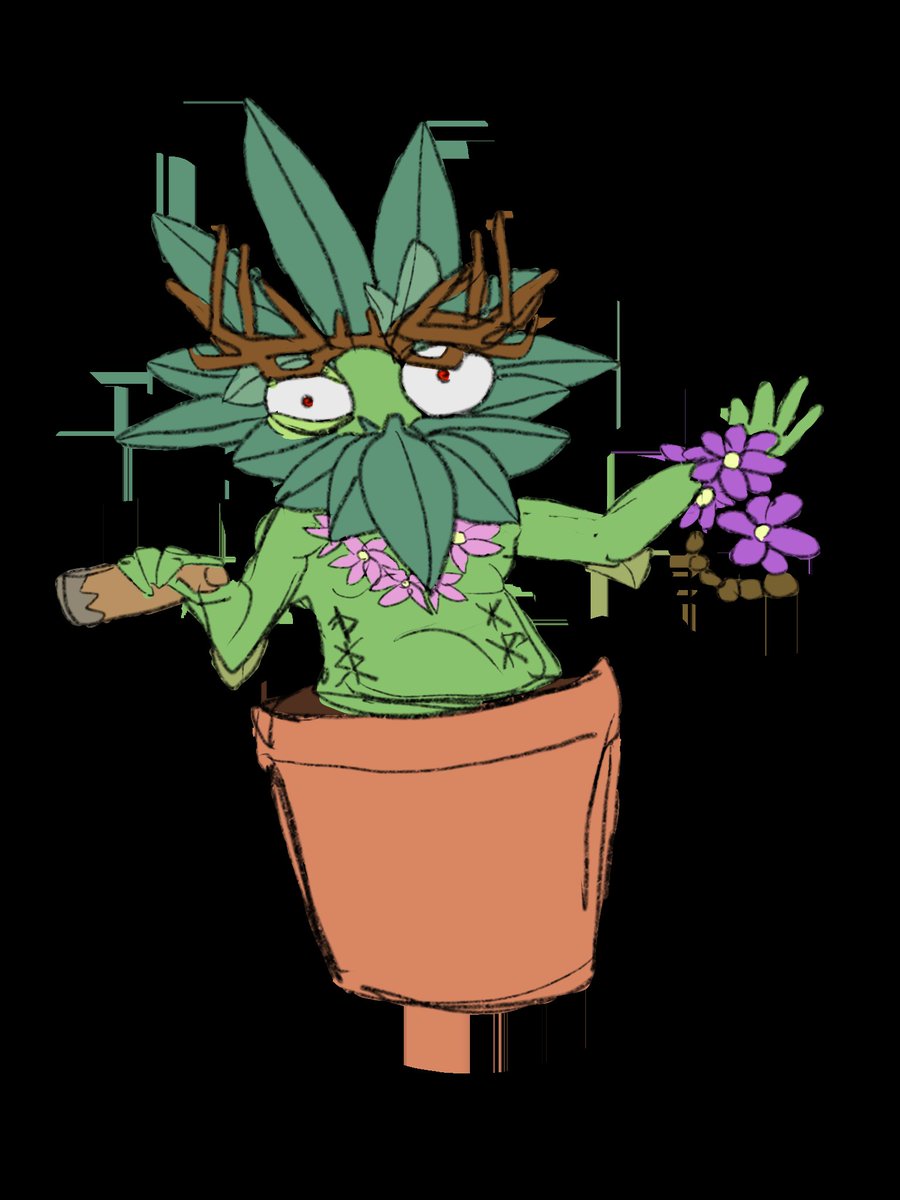 A fast sketch and color of my leshy character in "disguise" in Pathfinder 2e. It probably won't get any other versions done but I enjoyed this outfit