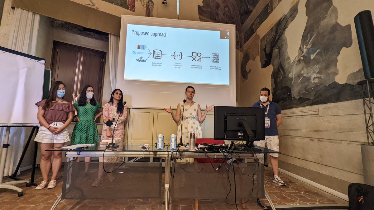isws_semweb's tweet image. The Hobbits are presenting their work on empirical semantics for intangible concepts #isws2022 The group was tutored by @merpeltje