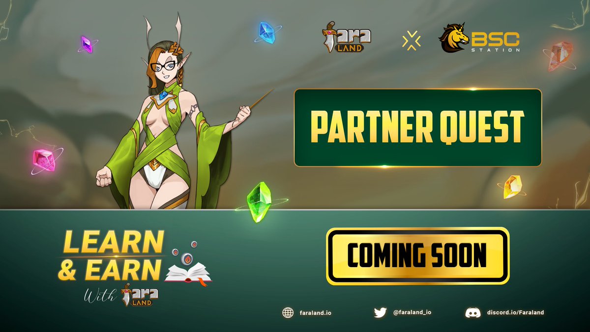 🔥 New partner quest is Coming soon 🔥

Combination of Faraland x @BSCSstation 🌟

Get ready for the end of July 🤩

#Faraland $FARA #BNBChain