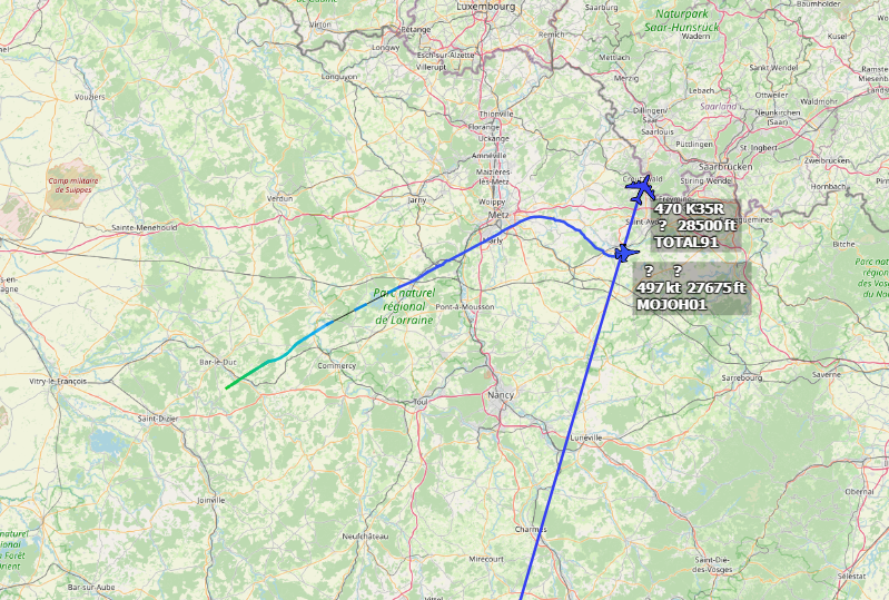 FrenchTrackers's tweet photo. Oh! A Rafale fighter took off from the BA113 St-Dizier and joined a C-135FR en route to Poland for an air police mission
- #MOJOH01 | Rafale | ?
- #TOTAL91 | C-135FR | MSN18679 | N°470 | F-UKCA | 31-CA | 31e EARTS | 4/31 Sologne | #3B7780 https://t.co/ON3o6yeMC1
