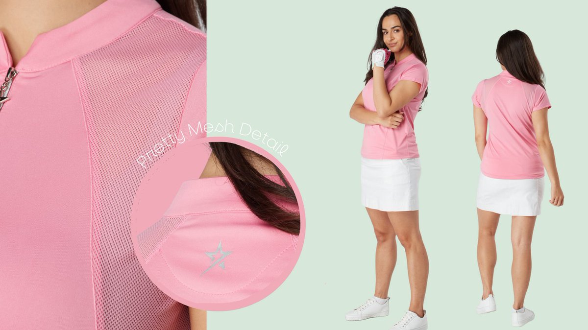sosladiesgolf's tweet photo. The Simone Mesh Cap Sleeve is a slim fitting flattering polo with plenty of feminine twists that will make you look and feel great on the golf course this Summer.
Available in Pink Glo and Neon Mint
#golfinstyle https://t.co/970qbhiCwE