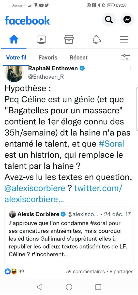 GBeaulande's tweet photo. Petit rappel pour Enthoven... Alors il attaque @MathildePanot et il défend un ramassis de tracts Antisémites que sont les pamphlets de Céline.. il dit les avoir lu... C'est encore pire. https://t.co/K3Kvb2uRq1