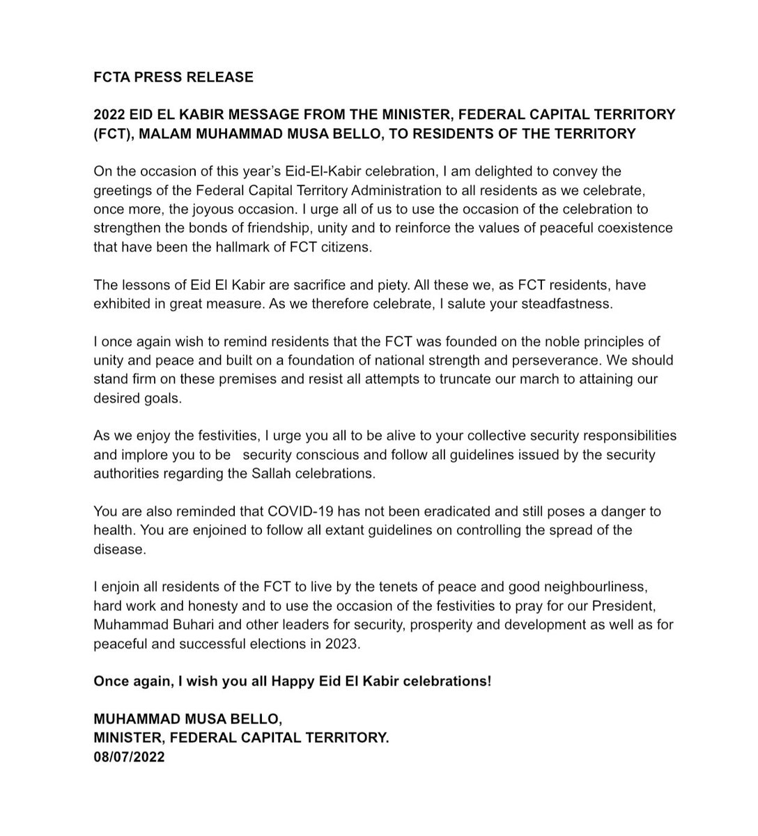 Mal. Muhd Musa Bello tweet media