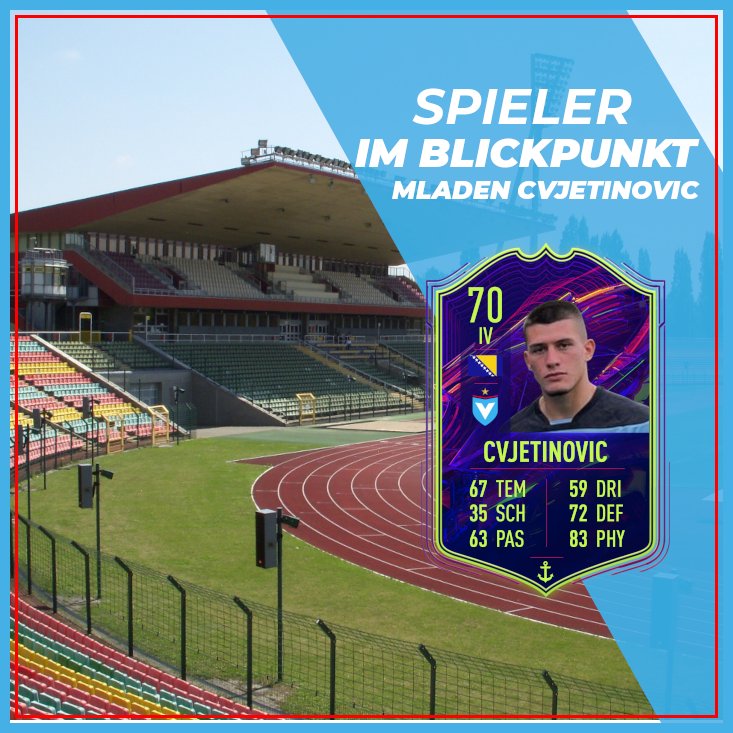 Spieler im Blickpunkt 👀

Mladen Cvjetinovic wird fester Bestandteil der ersten Mannschaft von Viktoria Berlin 💙

Der bosnische U21 Nationalspieler, der bereits in der abgelaufenen 3.Liga Saison fünf Mal zum Einsatz kam, wird für eine tolle Saison in der U19 Bundesliga belohnt.