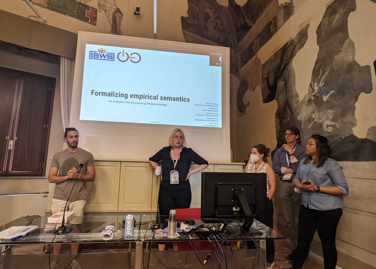 isws_semweb's tweet image. Next up: the Jedis on formalizing empirical semantics on the example of the (non existing) Wikidata ontology. The group was tutored by @lysander07 
#isws2022