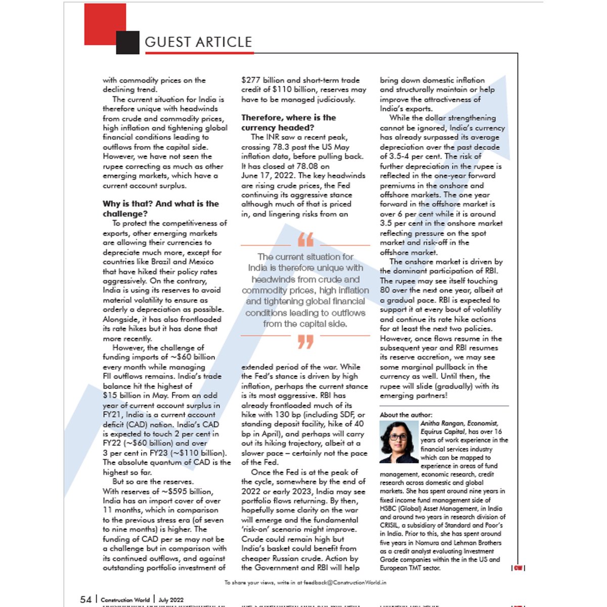 equirusgroup's tweet photo. Anitha Rangan, Economist, #Equirus, shares her view on what led to the recent peak of INR, crossing 78.3 after the US May #inflation data.
Read the full guest article published in @CWmagazine - https://t.co/vhDnx0N5aB
@VijayAgrawal71
#EquirusLeaders #MarketTrends #INRValue https://t.co/4s1dtizm2L