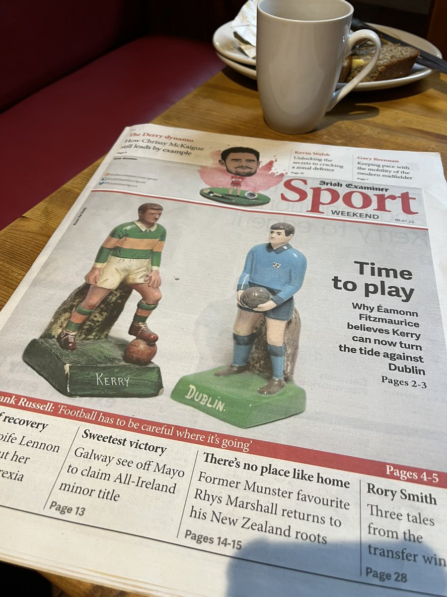 Front page <a href="/ExaminerSport/">Irish Examiner Sport</a> sports supplement ahead of <a href="/Kerry_Official/">Kerry GAA</a> v <a href="/DubGAAOfficial/">Dublin GAA</a> tomorrow. Thanks to <a href="/MikethePies/">MikethePies</a> for use of the GAA Statues. Ciarrai Abu 🏆