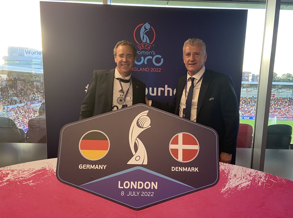 Great to meet Davor Suker at #EURO2022. Football fans in Germany still remember his goal against us at the 1998 World Cup.