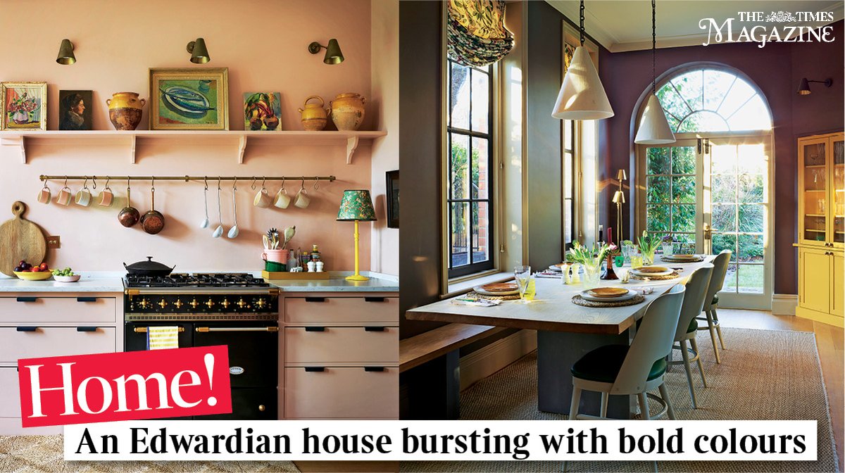 Home! The (very) modern Edwardian. How to glam up a traditional terraced house? First paint the kitchen pink hilltop house in Puglia thetimes.co.uk/article/the-ve…