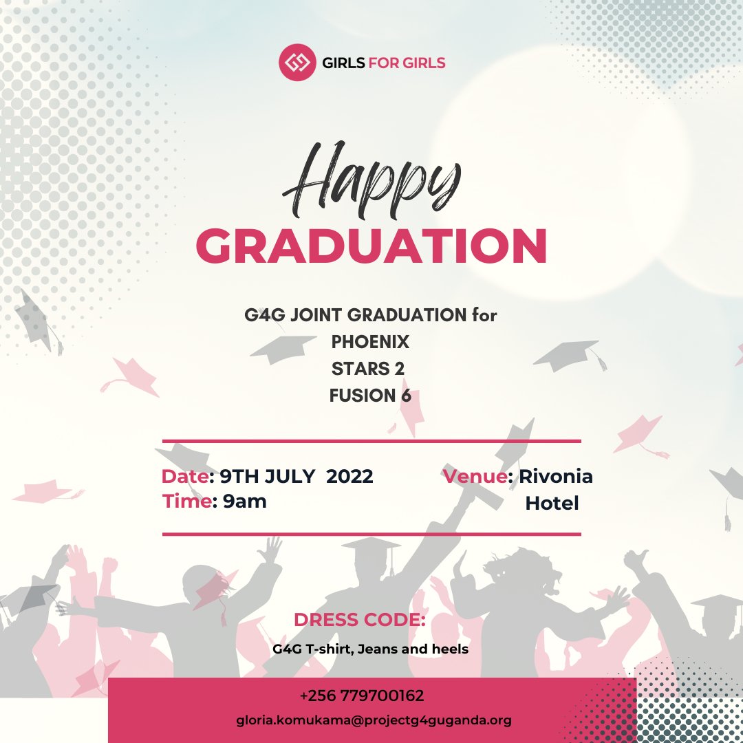 G4GUganda's tweet photo. Happening Now: We are so excited to be graduating  mentees across 3 cohorts i.e. Phoenix, Stars 2 and Fusion 6.

This is the very first joint graduation ceremony for G4G, Uganda.
#empoweringwomentolead https://t.co/uodwEPFdSG