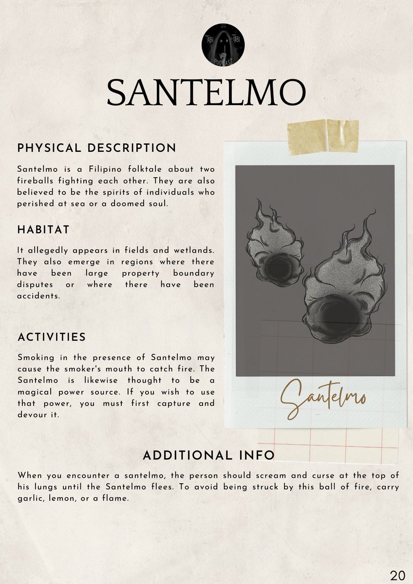 tabitabipod's tweet photo. Want to learn more about the SANTELMO? Go and listen to S4E5 of Tabi-Tabi Podcast on Anchor, Spotify, Apple Podcast, or wherever you listen to podcasts.
LINK: https://t.co/fzgeJbGxVV
#tabitabipodcast #philippinemythology #podcastph https://t.co/qRL4uim7Zi