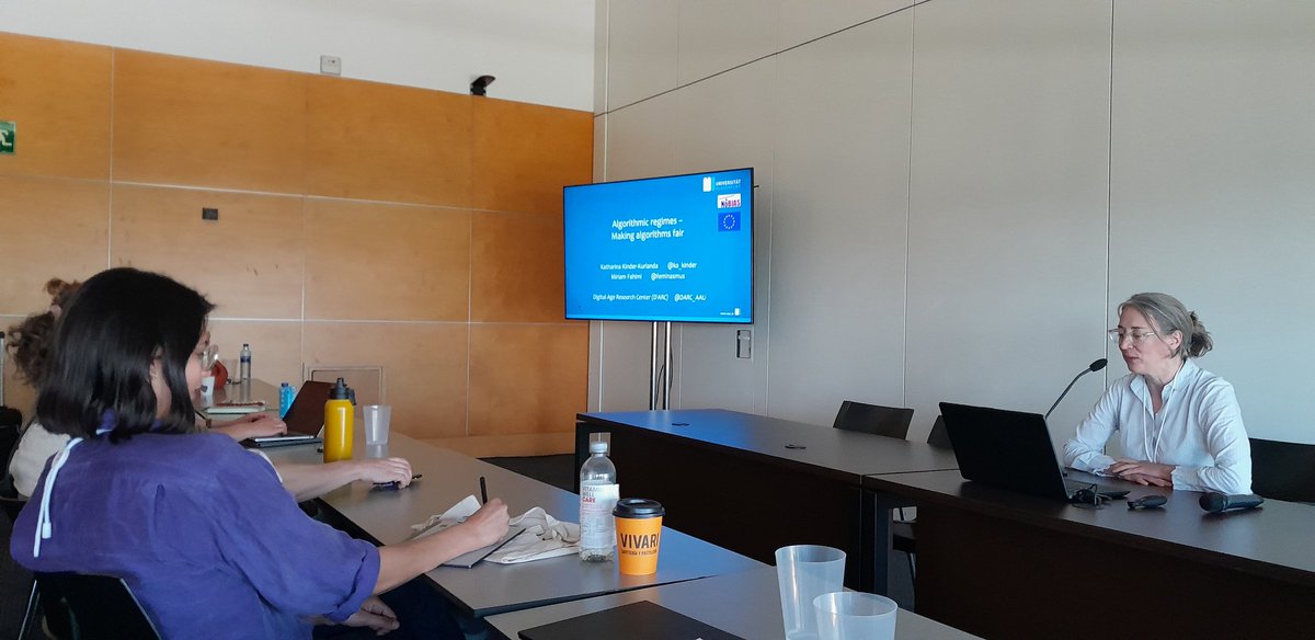 dropsmops's tweet photo. Katharina Kinder-Kurlanda and @feminasmus (Miriam Fahimi) present now the NoBIAS project on making algorithms fair. https://t.co/z5wwtCrUDy