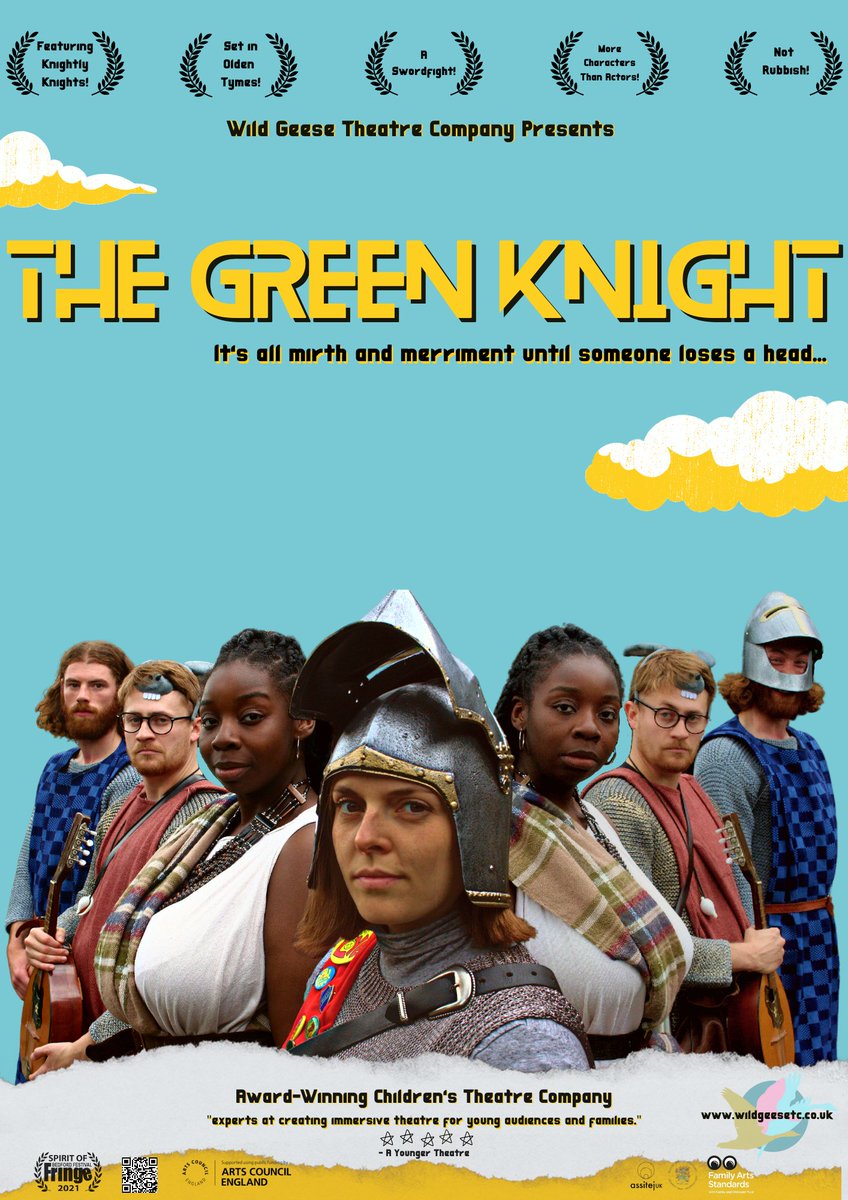 wildgeesetc's tweet photo. NATIONAL TOUR! 1 WEEK TO GO!

#greenknightplay Follows the treacherous - and at times somewhat baffling - tale of Sir Gawain and her search for The Green Knight.

https://t.co/LmB2kU5YPd

#childrenstheatre #familytheatre
#theatre #outdoors #Summer2022 https://t.co/zyFGtv0Roq